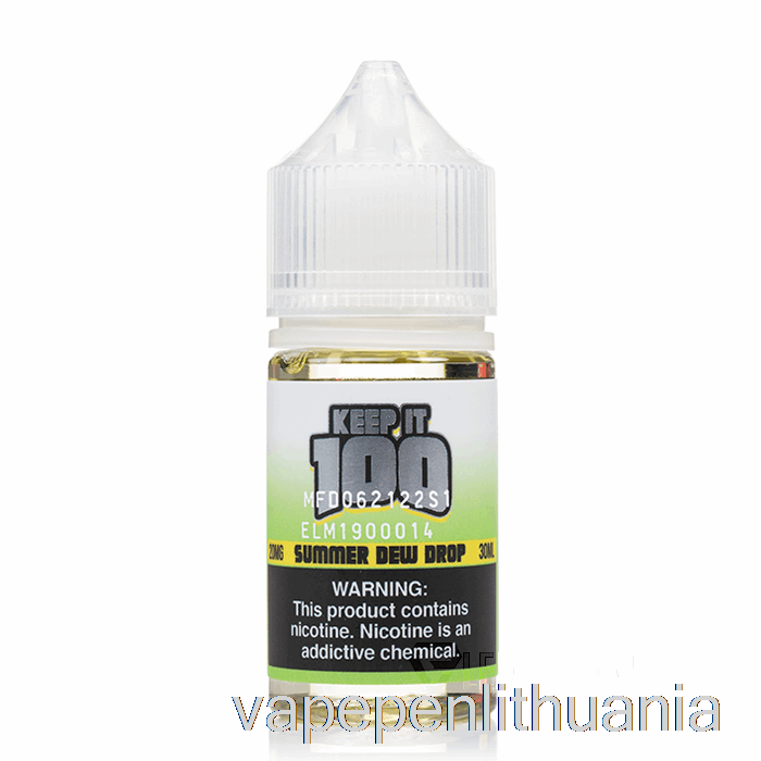 Vasaros Rasos Lašas - Palaikykite 100 Druskų - 30ml 30mg Vape Skysčio